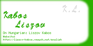 kabos liszov business card